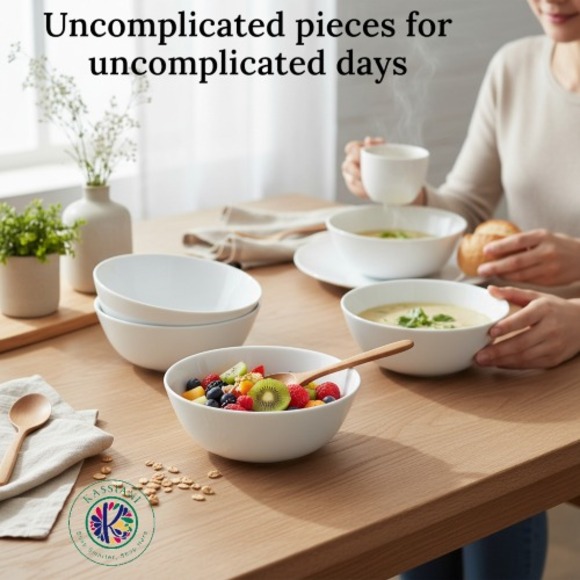 IKEA OFTAST White Tempered Glass Bowls 6" - Set of 4 - Picture 3 of 5